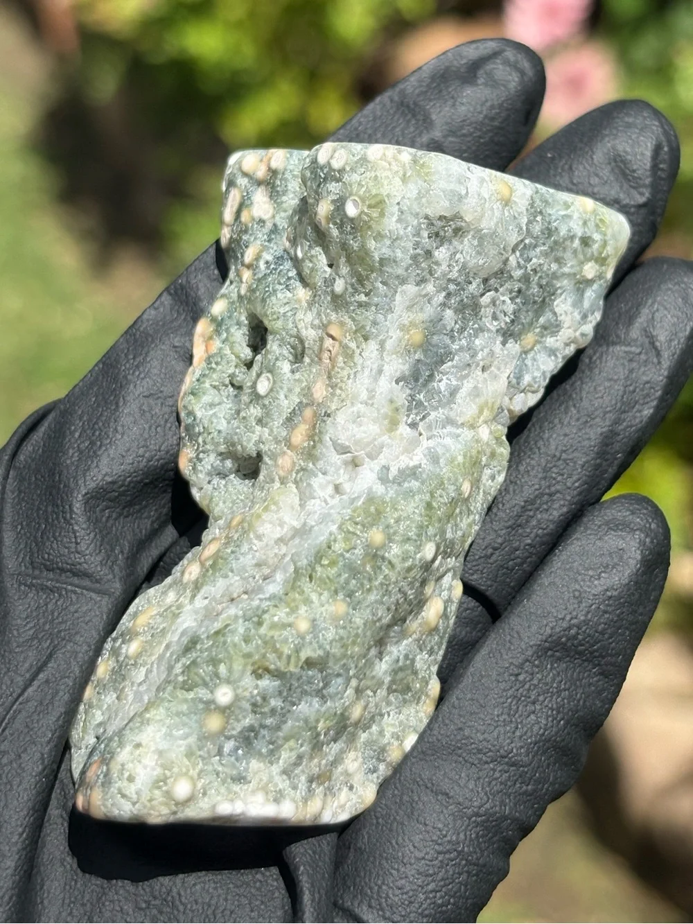 Druzy Ocean Jasper Crystal Freeform - Orbicular Jasper - Sea Jasper